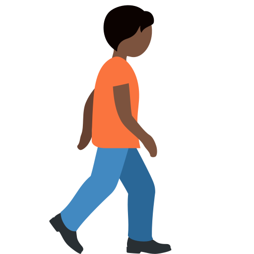 Person Walking Facing Right: Dark Skin Tone