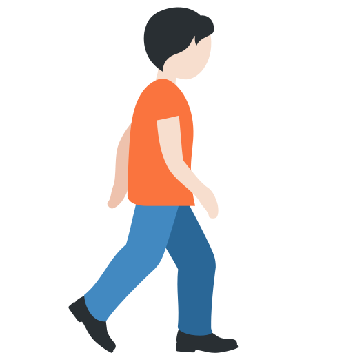 Person Walking Facing Right: Light Skin Tone