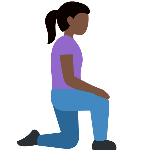 Woman Kneeling Facing Right: Dark Skin Tone