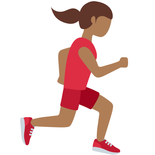 Woman Running Facing Right: Medium-Dark Skin Tone