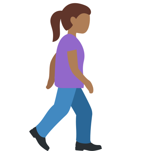 Woman Walking Facing Right: Medium-Dark Skin Tone