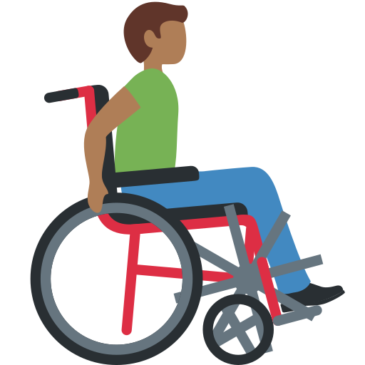Man in Manual Wheelchair Facing Right: Medium-Dark Skin Tone Man in Manual Wheelchair Facing Right: Medium-Dark Skin Tone