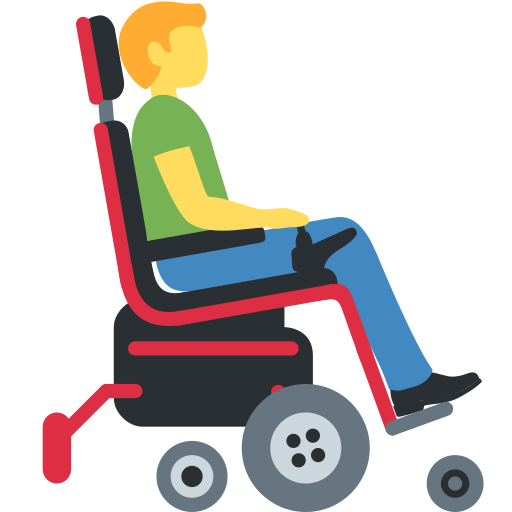 Man in Motorized Wheelchair Facing Right Man in Motorized Wheelchair Facing Right