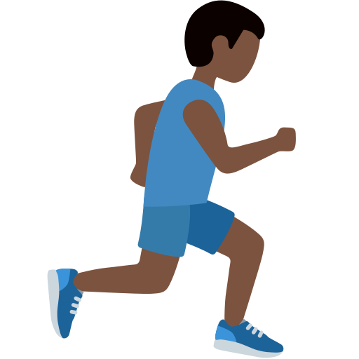 Man Running Facing Right: Dark Skin Tone Man Running Facing Right: Dark Skin Tone