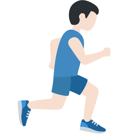 Man Running Facing Right: Light Skin Tone Man Running Facing Right: Light Skin Tone