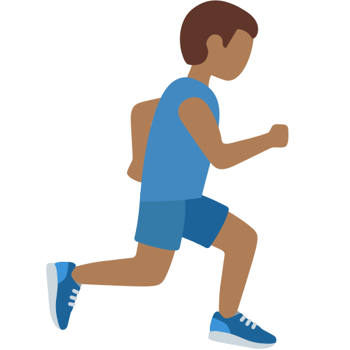 Man Running Facing Right: Medium-Dark Skin Tone Man Running Facing Right: Medium-Dark Skin Tone