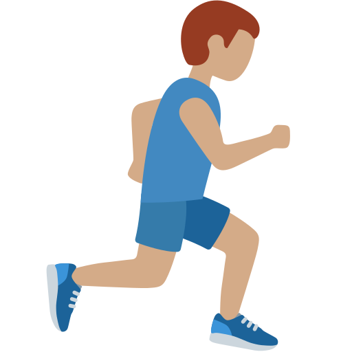 Man Running Facing Right: Medium Skin Tone Man Running Facing Right: Medium Skin Tone