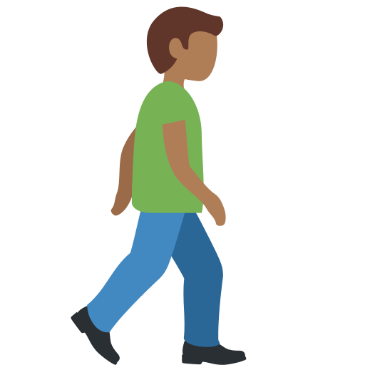 Man Walking Facing Right: Medium-Dark Skin Tone Man Walking Facing Right: Medium-Dark Skin Tone