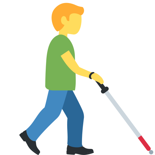 Man with White Cane Facing Right Man with White Cane Facing Right