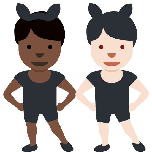 Men with Bunny Ears: Dark Skin Tone, Light Skin Tone Men with Bunny Ears: Dark Skin Tone, Light Skin Tone