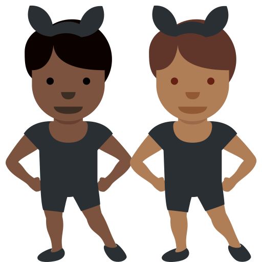 Men with Bunny Ears: Dark Skin Tone, Medium-Dark Skin Tone Men with Bunny Ears: Dark Skin Tone, Medium-Dark Skin Tone
