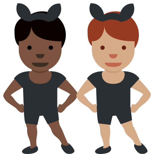 Men with Bunny Ears: Dark Skin Tone, Medium Skin Tone Men with Bunny Ears: Dark Skin Tone, Medium Skin Tone