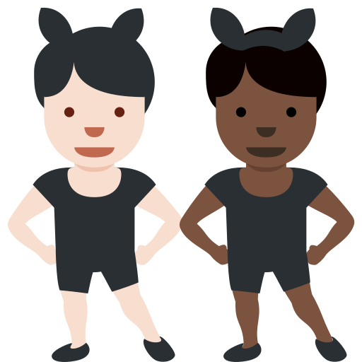 Men with Bunny Ears: Light Skin Tone, Dark Skin Tone Men with Bunny Ears: Light Skin Tone, Dark Skin Tone
