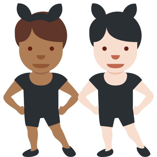 Men with Bunny Ears: Medium-Dark Skin Tone, Light Skin Tone Men with Bunny Ears: Medium-Dark Skin Tone, Light Skin Tone