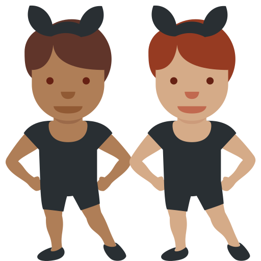 Men with Bunny Ears: Medium-Dark Skin Tone, Medium Skin Tone Men with Bunny Ears: Medium-Dark Skin Tone, Medium Skin Tone