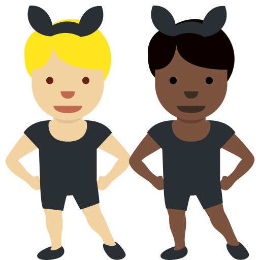 Men with Bunny Ears: Medium-Light Skin Tone, Dark Skin Tone Men with Bunny Ears: Medium-Light Skin Tone, Dark Skin Tone