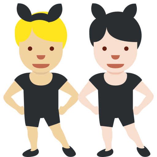 Men with Bunny Ears: Medium-Light Skin Tone, Light Skin Tone Men with Bunny Ears: Medium-Light Skin Tone, Light Skin Tone