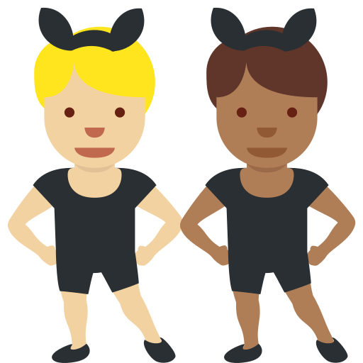 Men with Bunny Ears: Medium-Light Skin Tone, Medium-Dark Skin Tone Men with Bunny Ears: Medium-Light Skin Tone, Medium-Dark Skin Tone