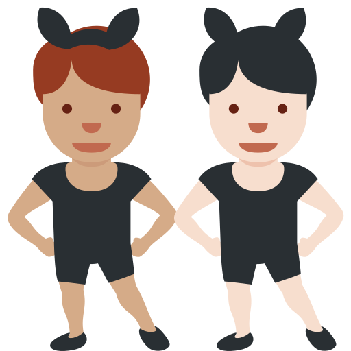 Men with Bunny Ears: Medium Skin Tone, Light Skin Tone Men with Bunny Ears: Medium Skin Tone, Light Skin Tone