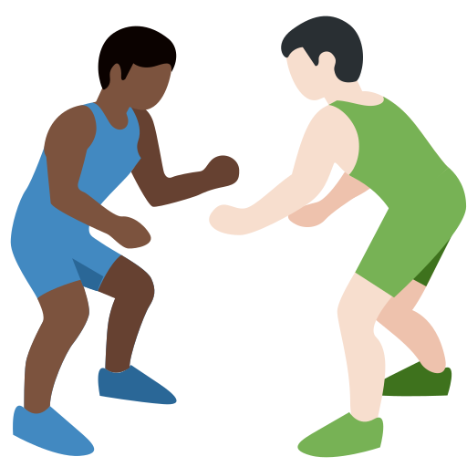 Men Wrestling: Dark Skin Tone, Light Skin Tone Men Wrestling: Dark Skin Tone, Light Skin Tone
