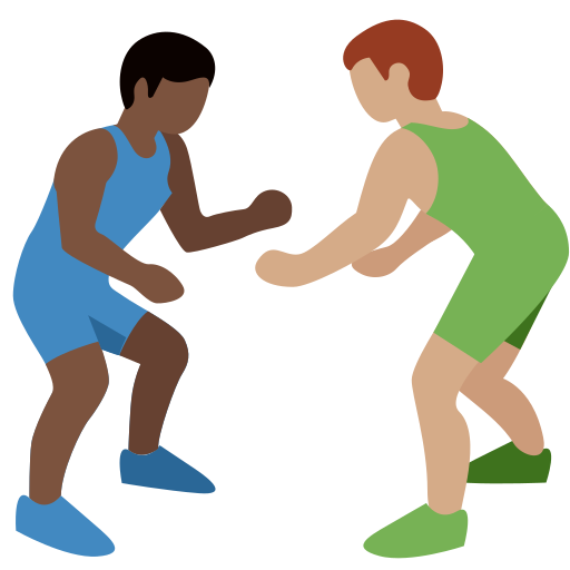 Men Wrestling: Dark Skin Tone, Medium Skin Tone Men Wrestling: Dark Skin Tone, Medium Skin Tone