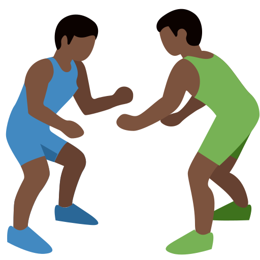 Men Wrestling: Dark Skin Tone Men Wrestling: Dark Skin Tone