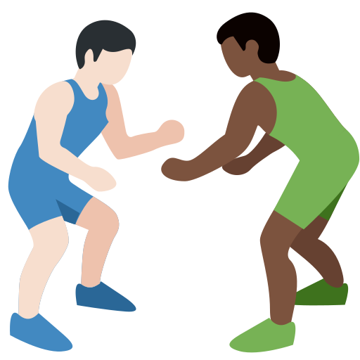 Men Wrestling: Light Skin Tone, Dark Skin Tone Men Wrestling: Light Skin Tone, Dark Skin Tone