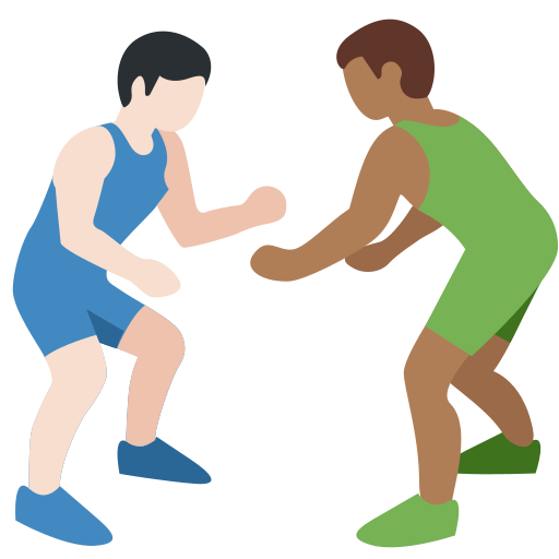 Men Wrestling: Light Skin Tone, Medium-Dark Skin Tone Men Wrestling: Light Skin Tone, Medium-Dark Skin Tone