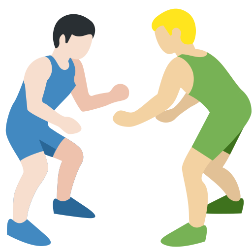 Men Wrestling: Light Skin Tone, Medium-Light Skin Tone Men Wrestling: Light Skin Tone, Medium-Light Skin Tone