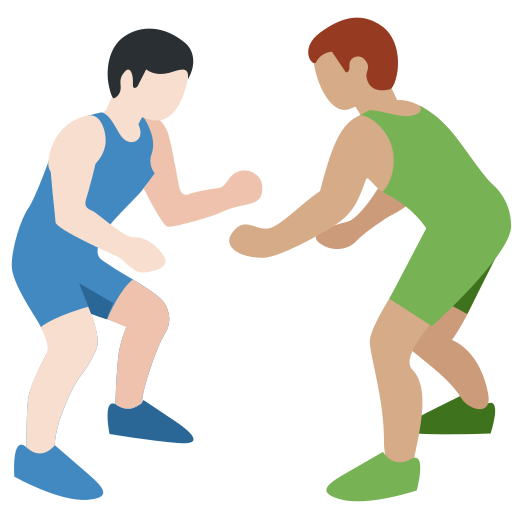Men Wrestling: Light Skin Tone, Medium Skin Tone Men Wrestling: Light Skin Tone, Medium Skin Tone
