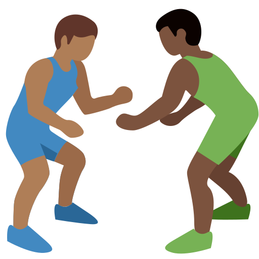 Men Wrestling: Medium-Dark Skin Tone, Dark Skin Tone Men Wrestling: Medium-Dark Skin Tone, Dark Skin Tone