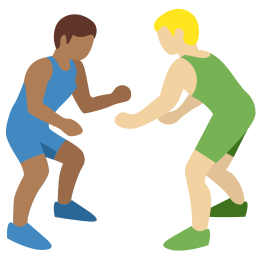 Men Wrestling: Medium-Dark Skin Tone, Medium-Light Skin Tone Men Wrestling: Medium-Dark Skin Tone, Medium-Light Skin Tone