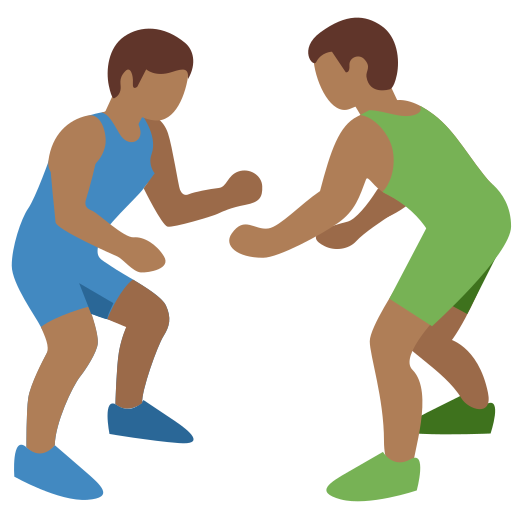 Men Wrestling: Medium-Dark Skin Tone Men Wrestling: Medium-Dark Skin Tone