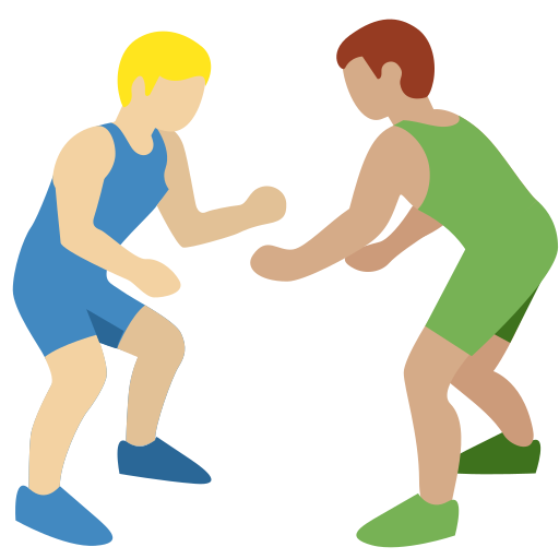Men Wrestling: Medium-Light Skin Tone, Medium Skin Tone Men Wrestling: Medium-Light Skin Tone, Medium Skin Tone