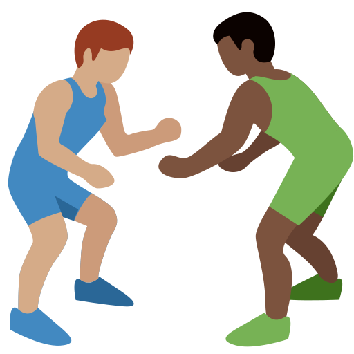 Men Wrestling: Medium Skin Tone, Dark Skin Tone Men Wrestling: Medium Skin Tone, Dark Skin Tone