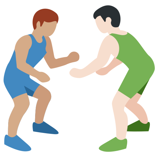 Men Wrestling: Medium Skin Tone, Light Skin Tone Men Wrestling: Medium Skin Tone, Light Skin Tone