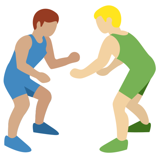 Men Wrestling: Medium Skin Tone, Medium-Light Skin Tone Men Wrestling: Medium Skin Tone, Medium-Light Skin Tone