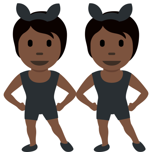 People with Bunny Ears: Dark Skin Tone People with Bunny Ears: Dark Skin Tone