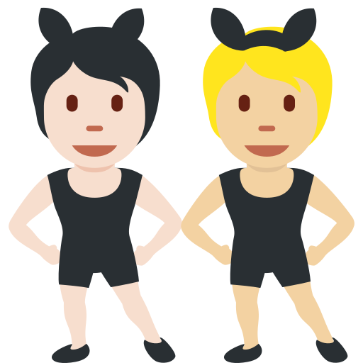 People with Bunny Ears: Light Skin Tone, Medium-Light Skin Tone People with Bunny Ears: Light Skin Tone, Medium-Light Skin Tone
