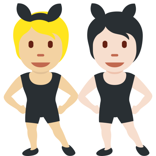 People with Bunny Ears: Medium-Light Skin Tone, Light Skin Tone People with Bunny Ears: Medium-Light Skin Tone, Light Skin Tone
