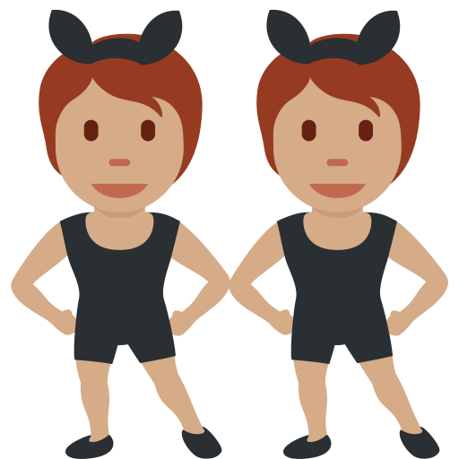 People with Bunny Ears: Medium Skin Tone People with Bunny Ears: Medium Skin Tone
