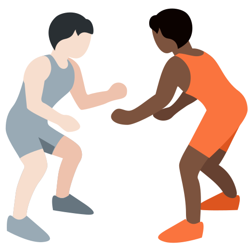 People Wrestling: Light Skin Tone, Dark Skin Tone People Wrestling: Light Skin Tone, Dark Skin Tone