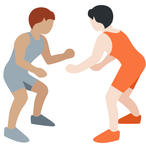 People Wrestling: Medium Skin Tone, Light Skin Tone People Wrestling: Medium Skin Tone, Light Skin Tone