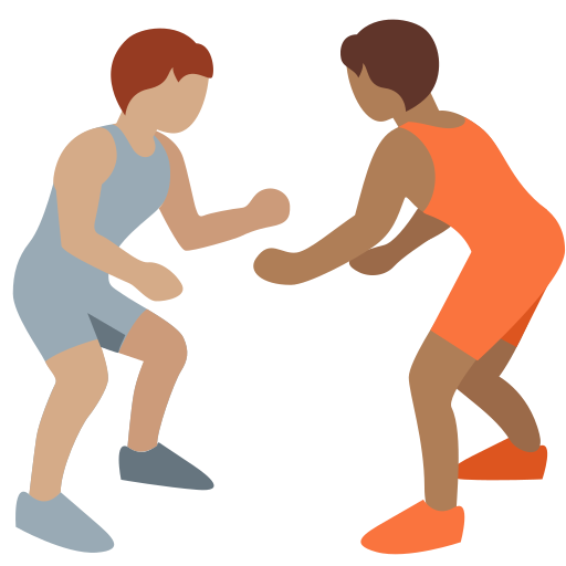 People Wrestling: Medium Skin Tone, Medium-Dark Skin Tone People Wrestling: Medium Skin Tone, Medium-Dark Skin Tone