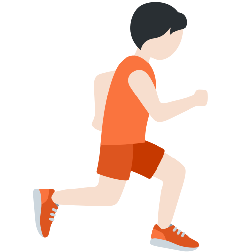 Person Running Facing Right: Light Skin Tone Person Running Facing Right: Light Skin Tone