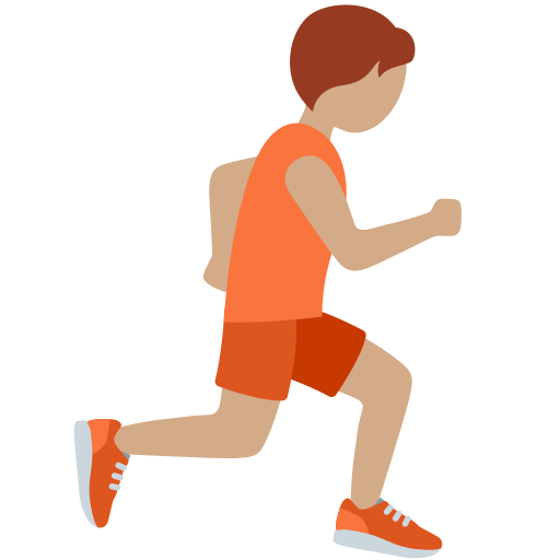 Person Running Facing Right: Medium Skin Tone Person Running Facing Right: Medium Skin Tone