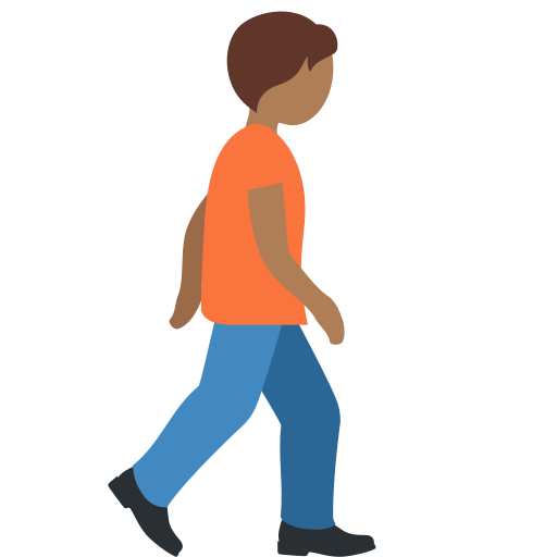 Person Walking Facing Right: Medium-Dark Skin Tone Person Walking Facing Right: Medium-Dark Skin Tone