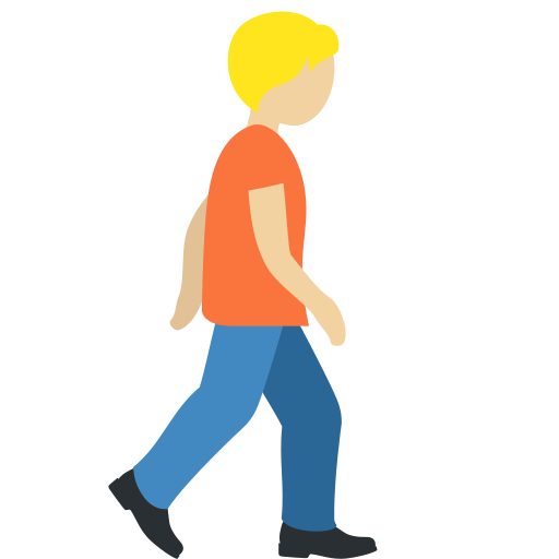Person Walking Facing Right: Medium-Light Skin Tone Person Walking Facing Right: Medium-Light Skin Tone