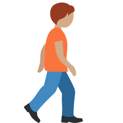 Person Walking Facing Right: Medium Skin Tone Person Walking Facing Right: Medium Skin Tone