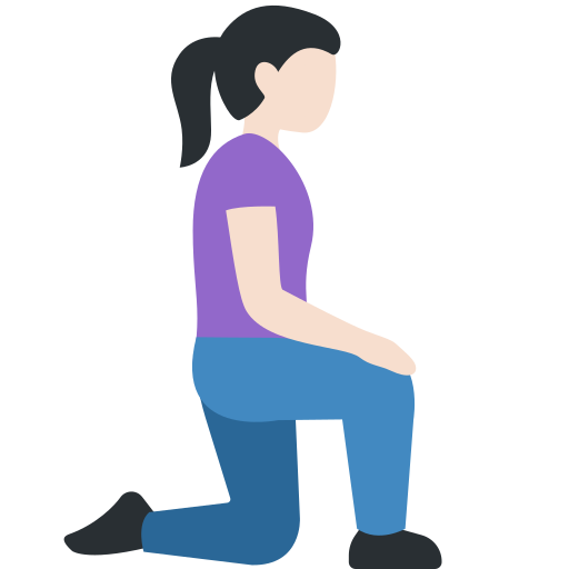 Woman Kneeling Facing Right: Light Skin Tone Woman Kneeling Facing Right: Light Skin Tone